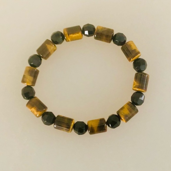 Men’s Tiger’s Eye & Onyx Bracelet - Picture 2 of 3